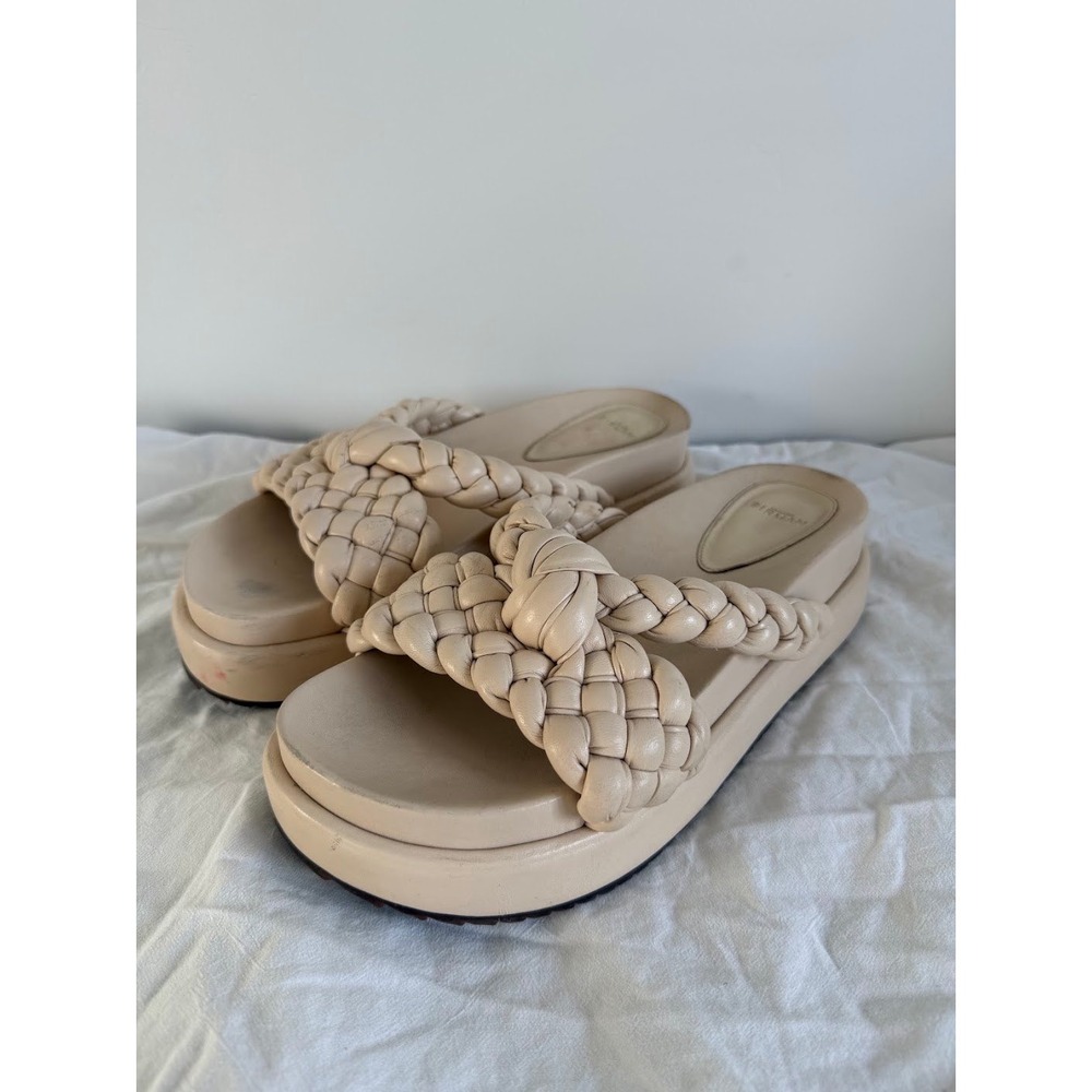 Alexandre Birman Carlotta Bounce Braided Leather Platform Slides